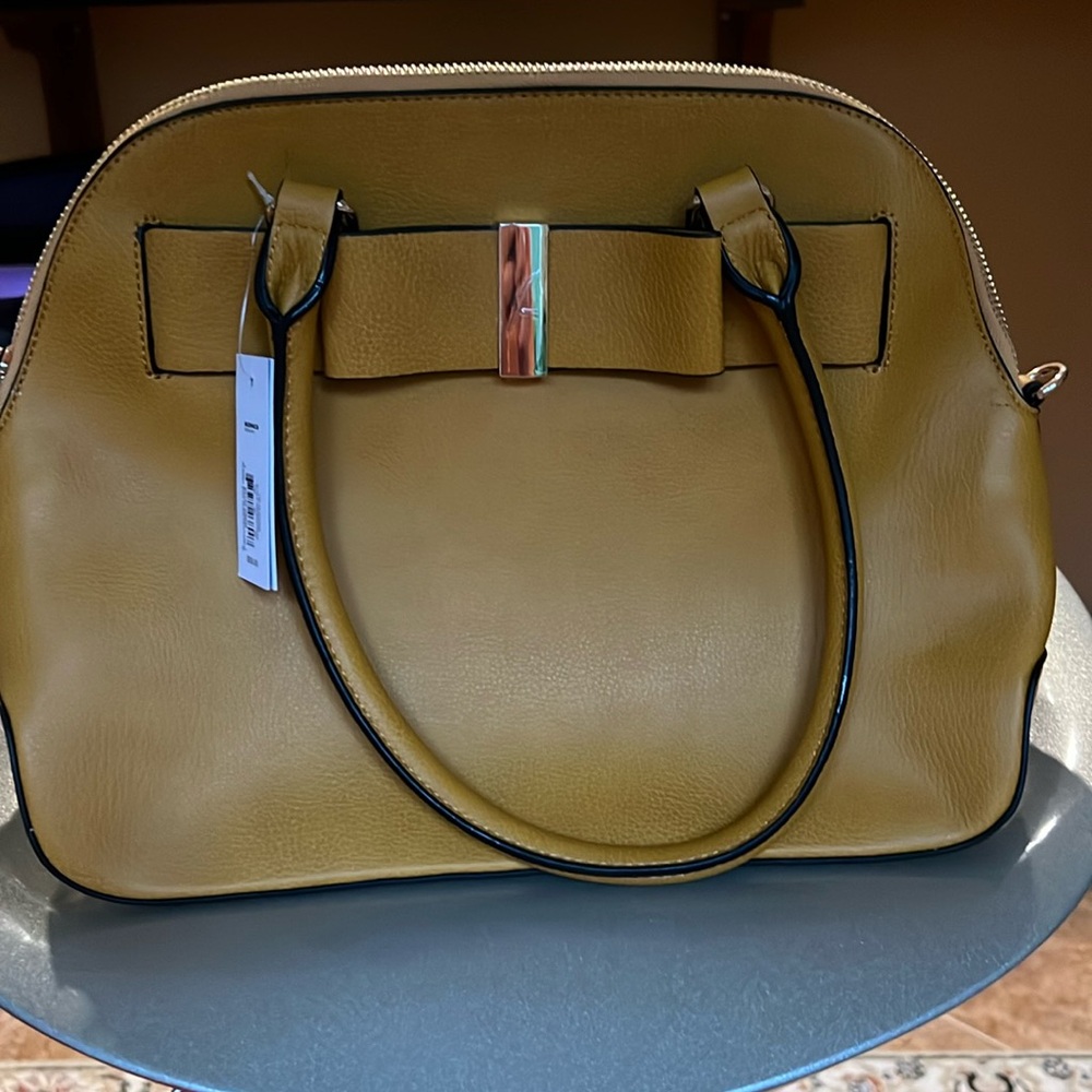 Apt. 9 Audrey Bow Dome Convertible Satchel in Mustard NWT